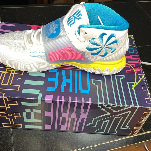 Nike Kyrie 6 White, Blue and Pink Sneakers - Picture 9 of 10